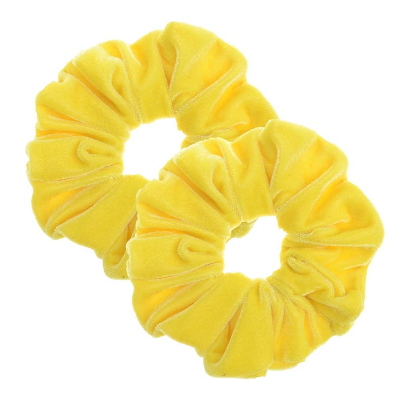 PIDOUDOU 2 Pcs Yellow Color Large Size Scrunchies for Women Hair Elastic Bands - Image 1